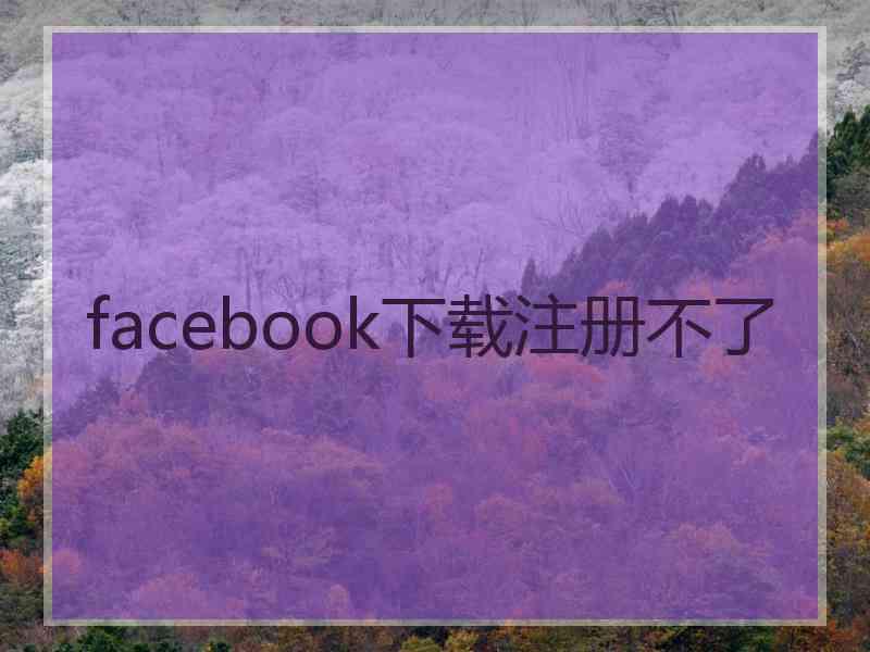 facebook下载注册不了